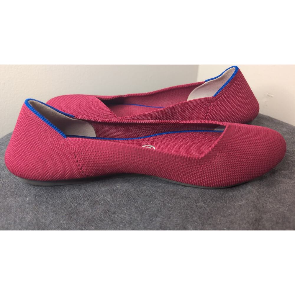 Rothy’s The Flat red Knit Ballet Flats Womens 8 Comfortable Washable - Picture 7 of 10